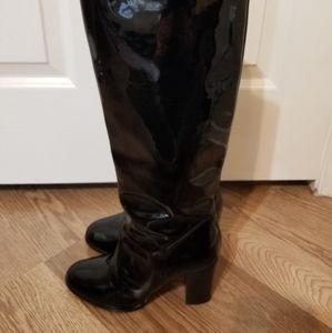 Chanel Patent Leather Knee High boots